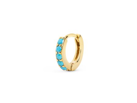 Cleo M Turquoise Gold Single Hoop Earring Discount