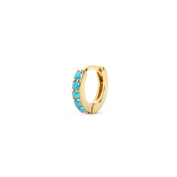 Cleo M Turquoise Gold Single Hoop Earring Discount