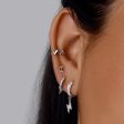 Moon Shape Silver Single Earring For Sale