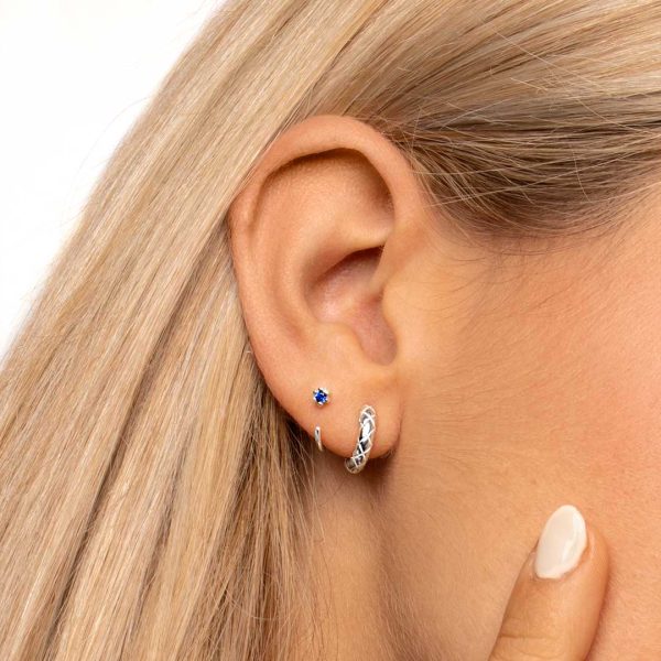 Sophie Sapphire Silver Single Earring Sale