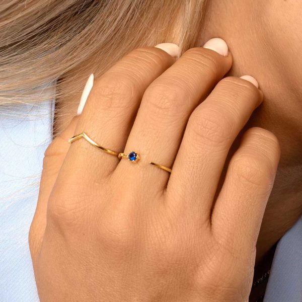 Sophie Sapphire Gold Ring on Sale