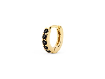 Cleo M Black Gold Hoop Single Earring For Cheap