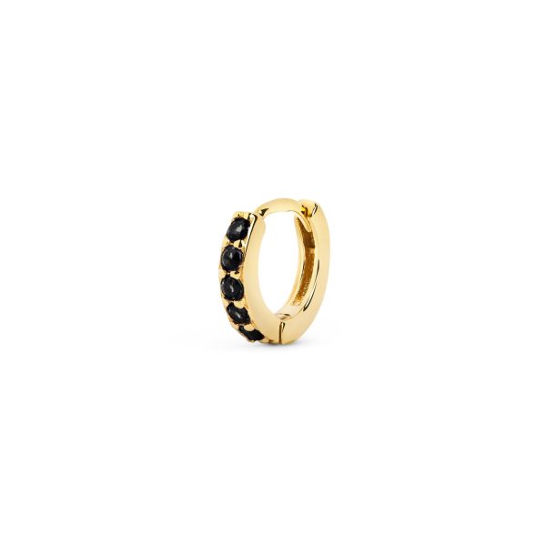 Cleo M Black Gold Hoop Single Earring For Cheap