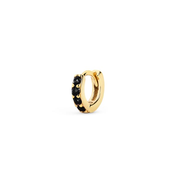 Cleo S Black Gold Hoop Single Earring Online Hot Sale