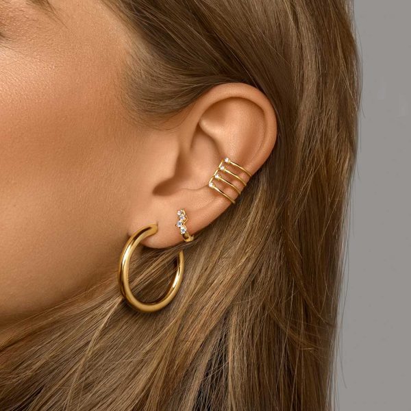 Nina Gold Single Earring For Discount