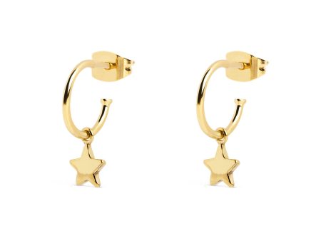 Star Gold Hoop Earrings Cheap