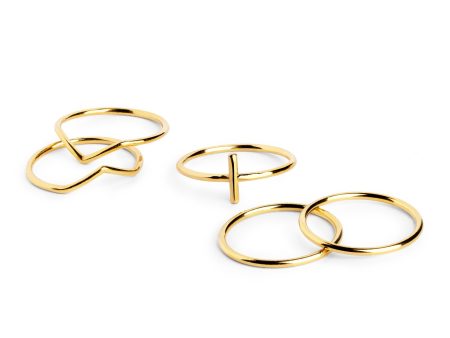 5 Pack Nefertiti Gold Rings Online Hot Sale