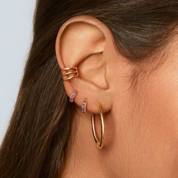 Cleo S Lavande Gold Hoop Single Earring Fashion