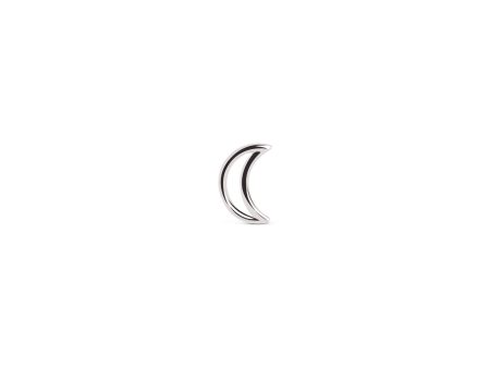 Moon Shape Silver Single Earring For Sale