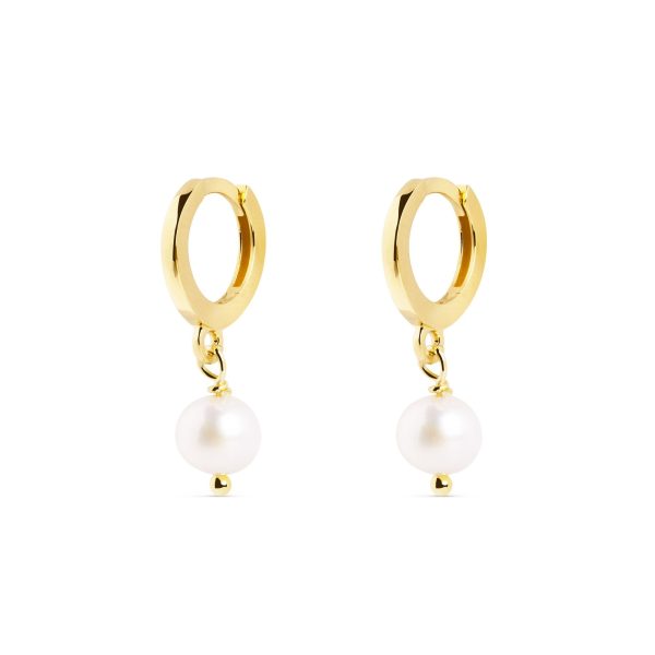 Pearl Gold Hoop Earrings Sale