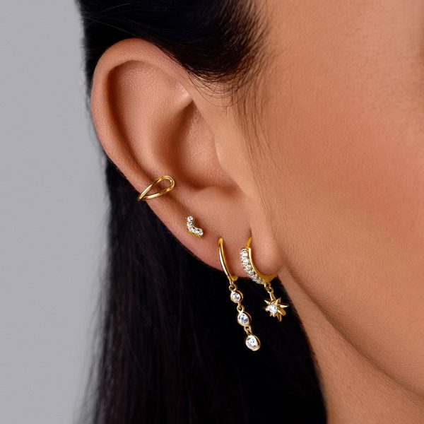 Mini 5 Sparks Gold Single Earring Online