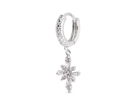 Cross Spark Silver Single Earring Online Sale