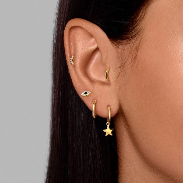 Star Gold Hoop Earrings Cheap