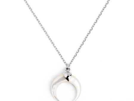 Moonset Nacre Silver Necklace For Sale