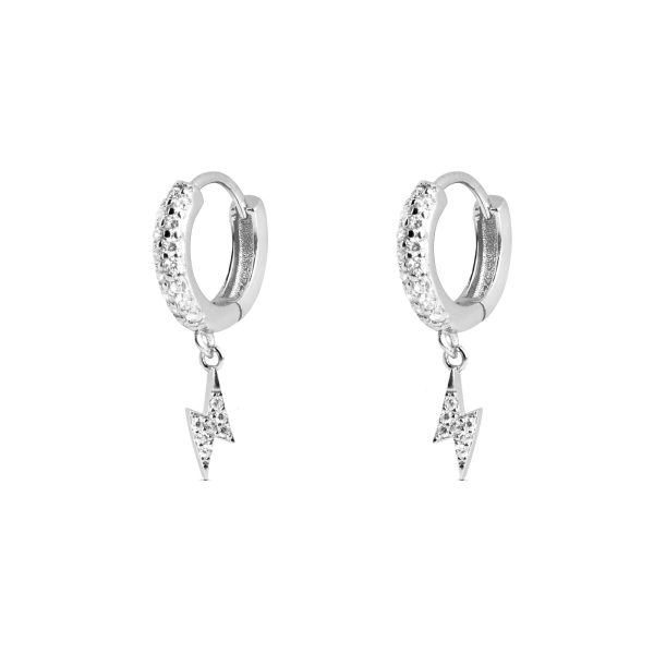 Lightning Sparks Silver Earrings Hot on Sale