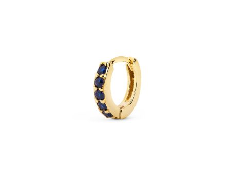 Cleo M Sapphire Gold Hoop Single Earring Discount