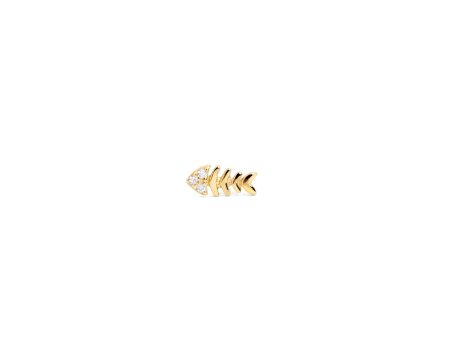 Fishbone Spark Gold Single Earring Supply