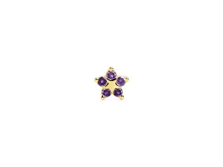 Star Spark Lavande Gold Single Earring For Discount