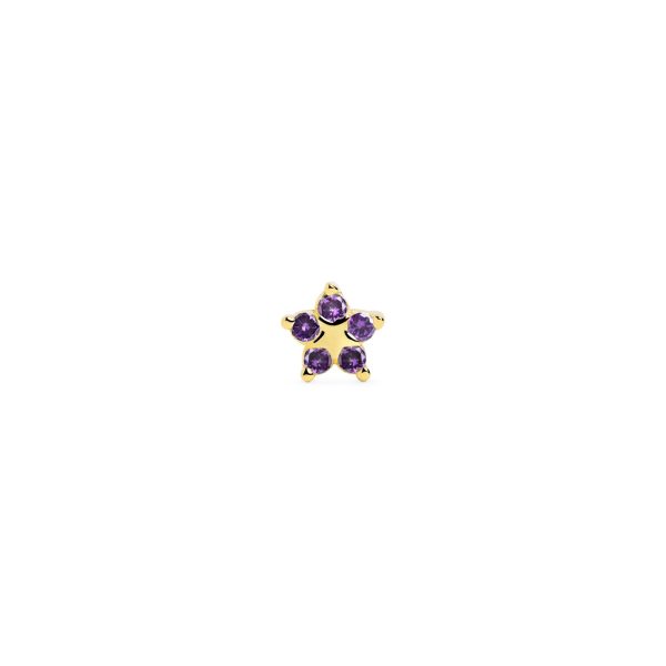 Star Spark Lavande Gold Single Earring For Discount