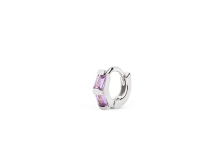 Sia S Lavande Silver Hoop Single Earring Fashion