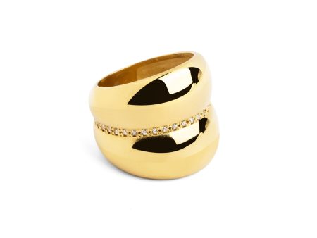 Curve Spark Gold Ring Fashion