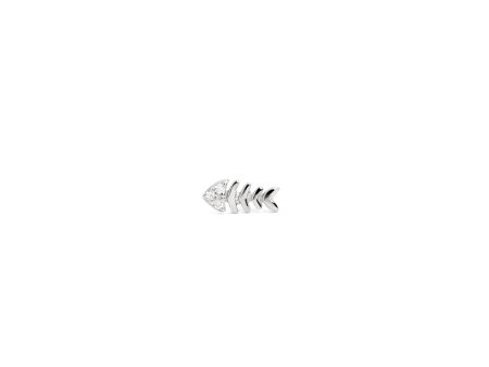 Fishbone Spark Silver Single Earring For Sale