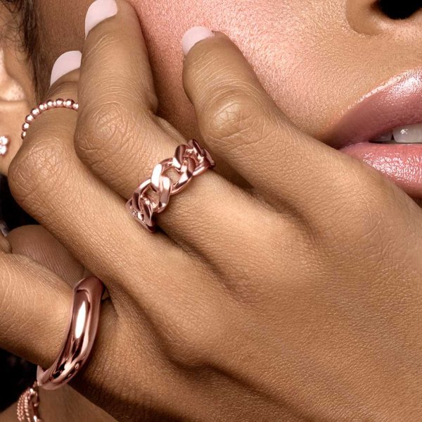 Chunky Link Rose Gold Ring Fashion