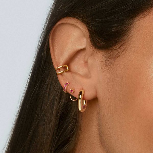 Cleo S Raspberry Gold Hoop Single Earring Online Sale