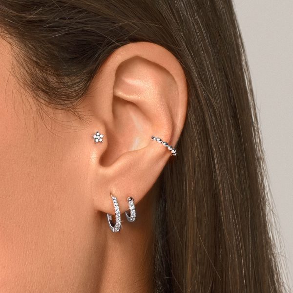 Pebbles Ear Cuff Silver Single Earring Online