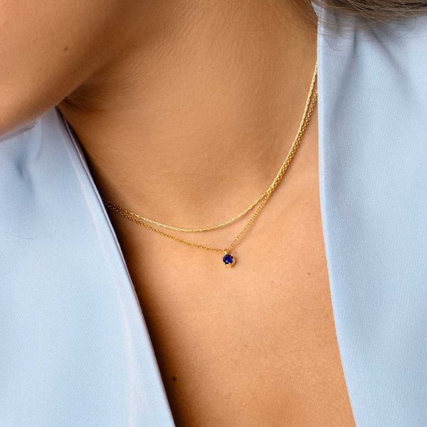 Sophie Sapphire Gold Necklace Cheap