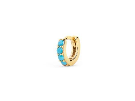 Cleo S Turquoise Gold Single Hoop Earring Discount