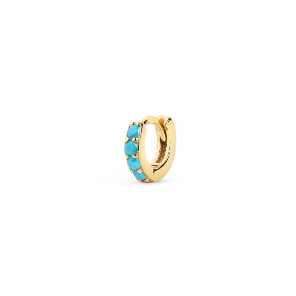 Cleo S Turquoise Gold Single Hoop Earring Discount