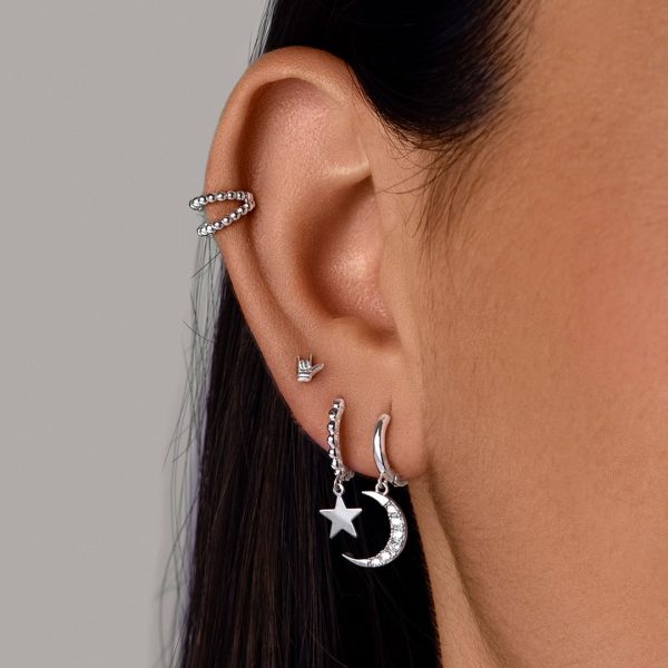 Rock On Silver Single Earring Online Sale