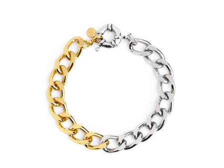 Chunky Link Two-Colour Bracelet on Sale