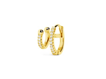 Ear Cuff Double Sparks Gold Hoop Single Earring Online