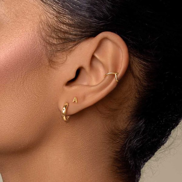 Ear Cuff Wave Gold Single Earring Online now