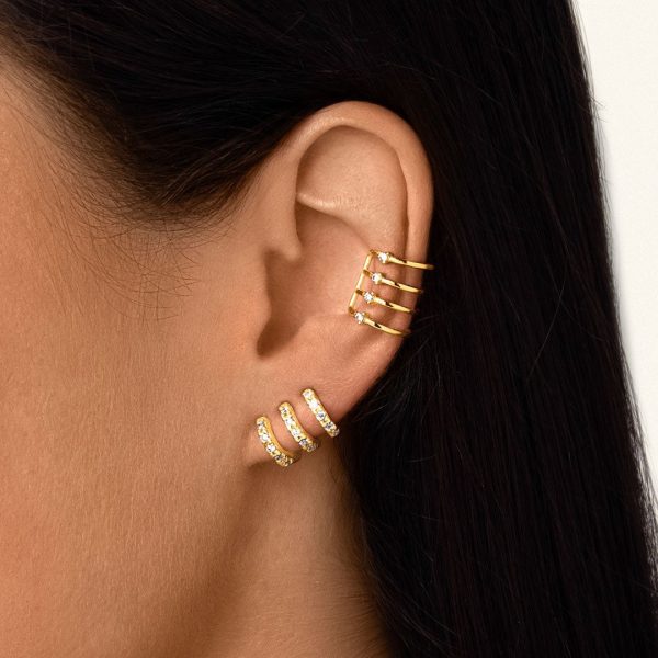 Trio Sparks Gold Single Earring Sale