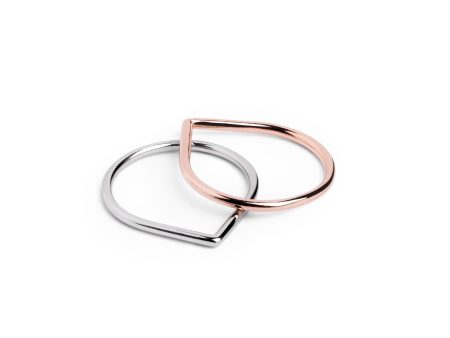 2 Pack Raindrops Rose Gold & Silver Rings Supply