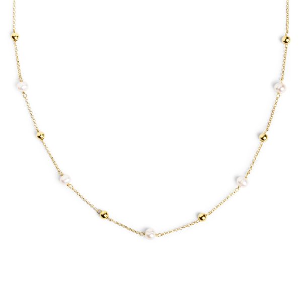 Mini Pearls Gold Necklace For Cheap