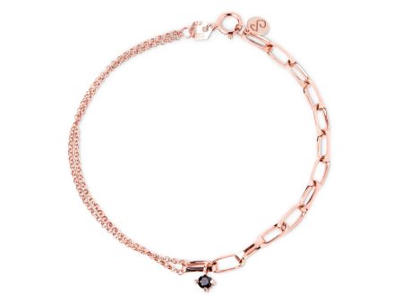 Chic Black Rose Gold Bracelet For Sale