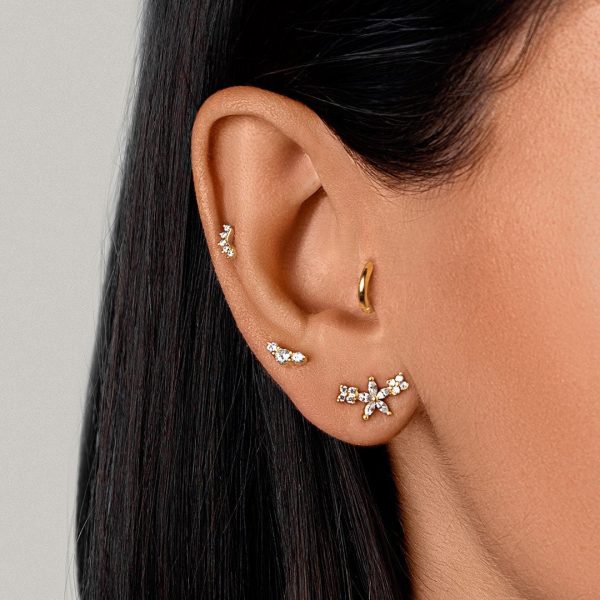 Freesia Spark Gold Single Earring For Sale