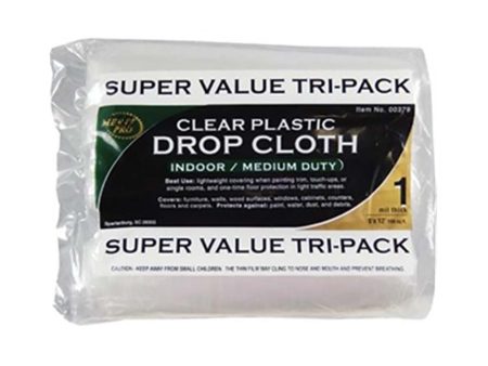 Clear Plastic Drop Rolled (3 Pack) Supply