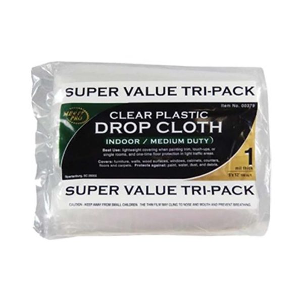 Clear Plastic Drop Rolled (3 Pack) Supply