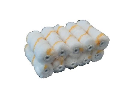 4 x 1 2  Yellow Stripe Mini Rollers (10 Pack) on Sale